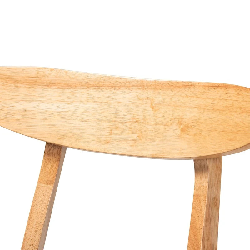 Set da pranzo da 5 pezzi Norwin in stile metà secolo, con tessuto grigio e legno con finitura marrone naturale