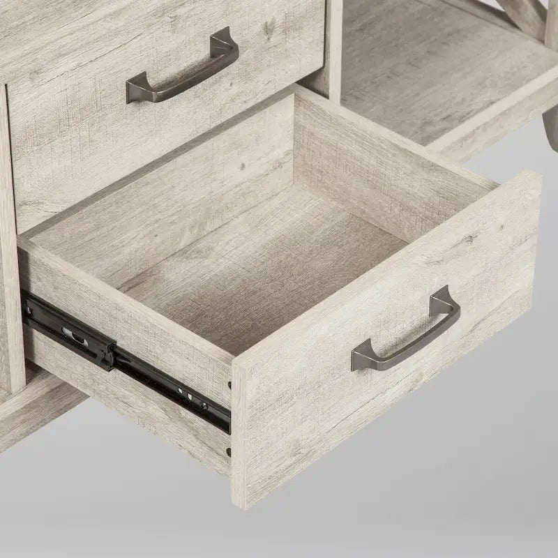 Table basse Saint Birch Honduras gris délavé avec 2 tiroirs