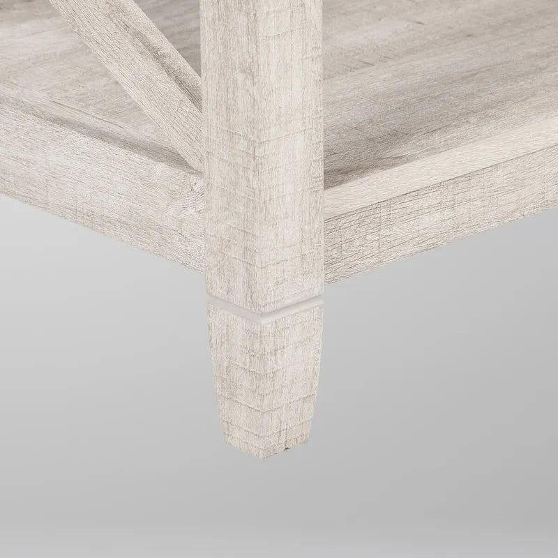 Table basse Saint Birch Honduras gris délavé avec 2 tiroirs