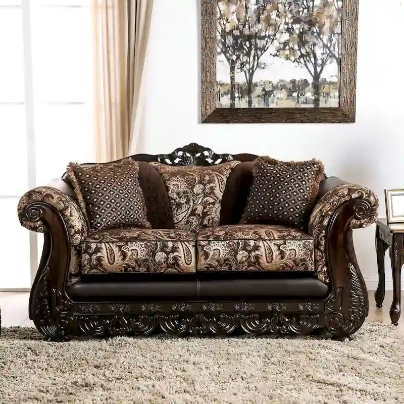 Gracewood Hollow Dayaram traditionelles 2-teiliges Wohnzimmer-Set in Braun