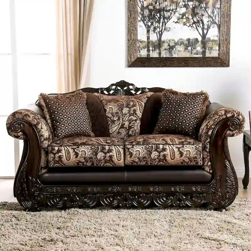 Gracewood Hollow Dayaram traditionelles 2-teiliges Wohnzimmer-Set in Braun