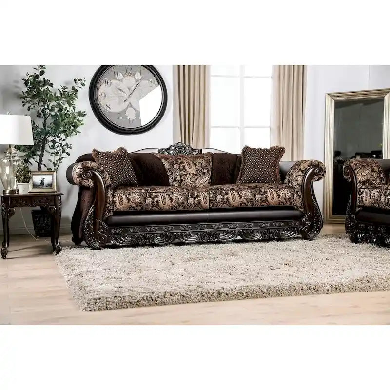 Gracewood Hollow Dayaram traditionelles 2-teiliges Wohnzimmer-Set in Braun