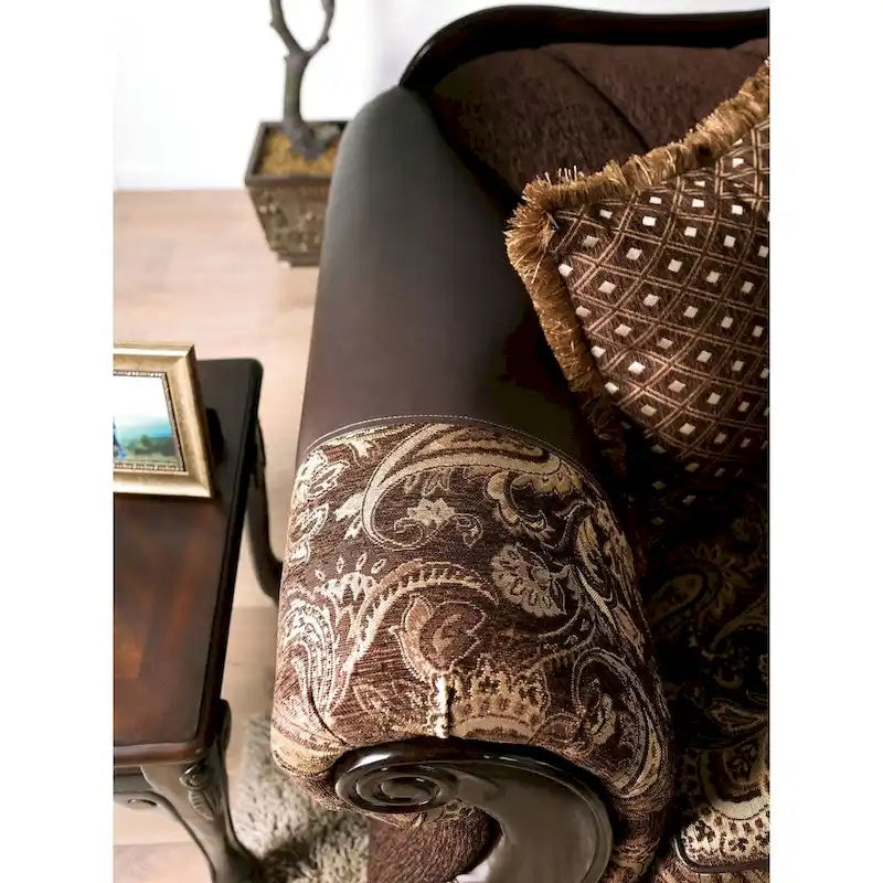 Gracewood Hollow Dayaram traditionelles 2-teiliges Wohnzimmer-Set in Braun
