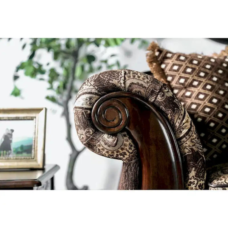 Gracewood Hollow Dayaram traditionelles 2-teiliges Wohnzimmer-Set in Braun