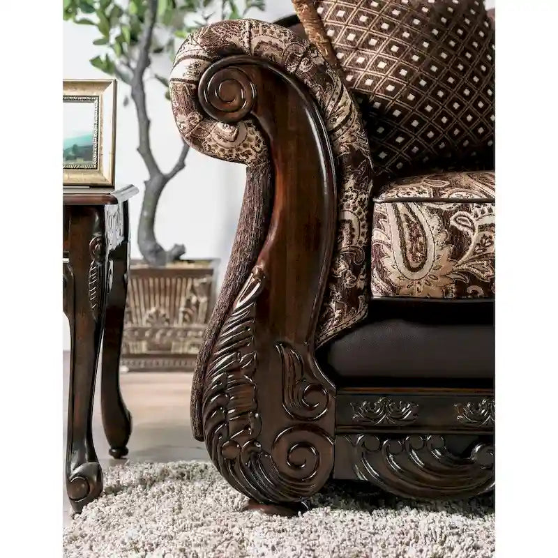 Gracewood Hollow Dayaram traditionelles 2-teiliges Wohnzimmer-Set in Braun