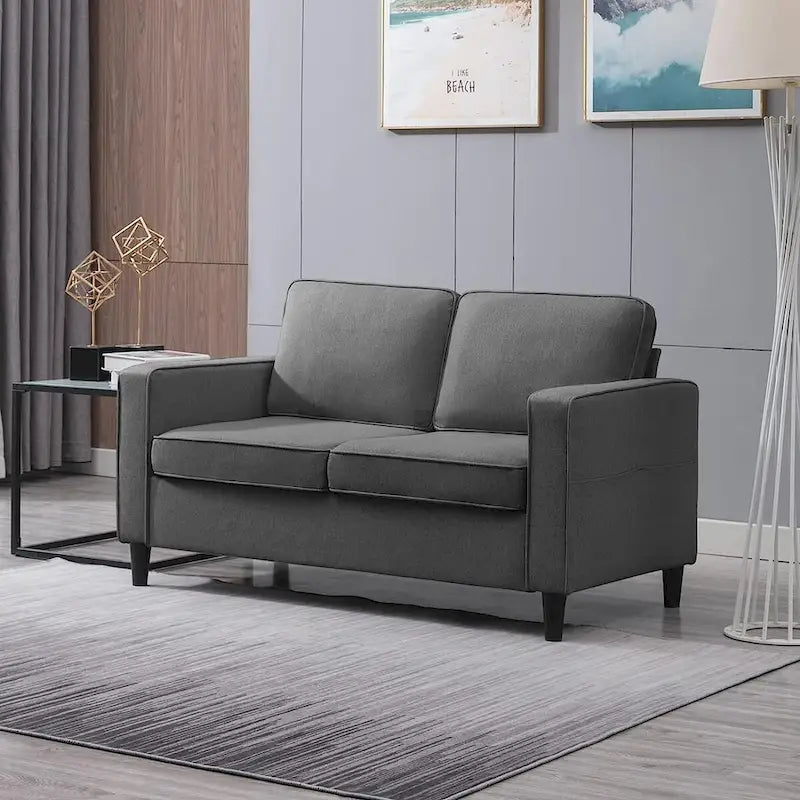 Modernes Zweisitzersofa aus Stoff von Mixoy mit Armlehnentaschen – N/A