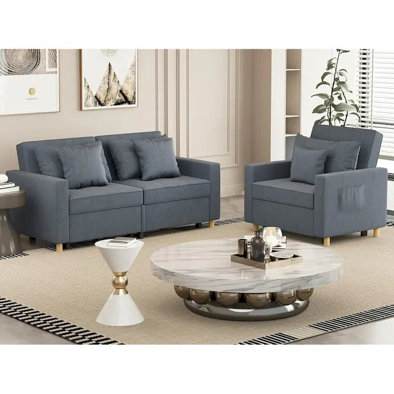 AECOJOY 3-in-1-Schlafsofa, Doppelschlafsessel und Schlafstuhl