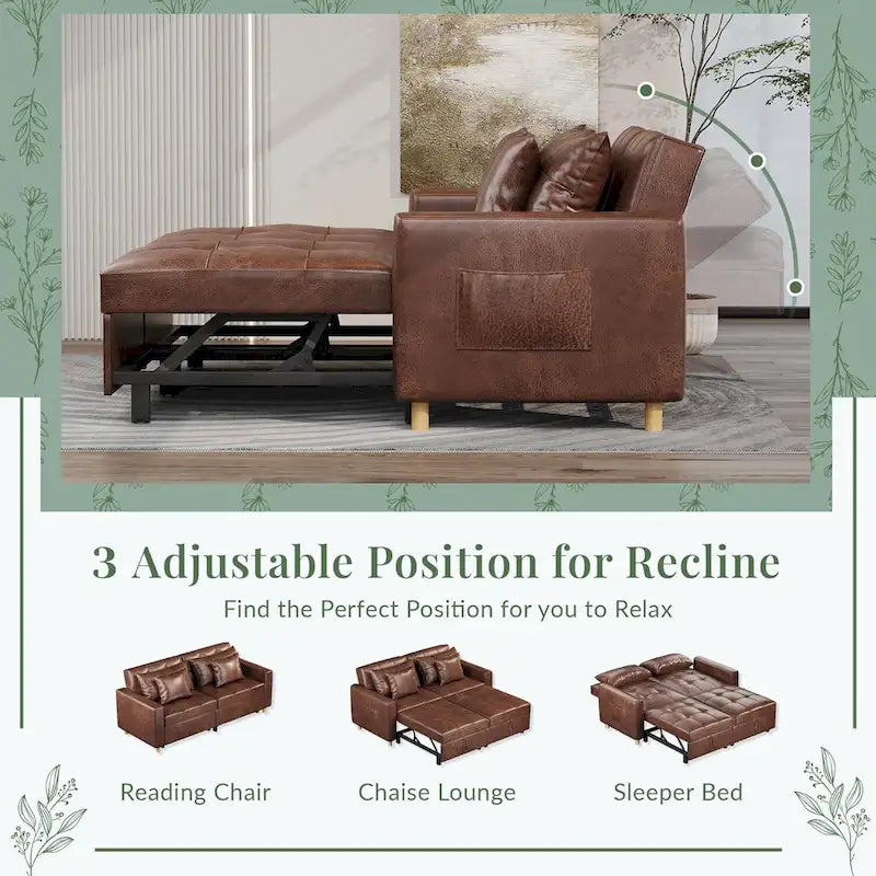 AECOJOY 3-in-1-Schlafsofa, Doppelschlafsessel und Schlafstuhl