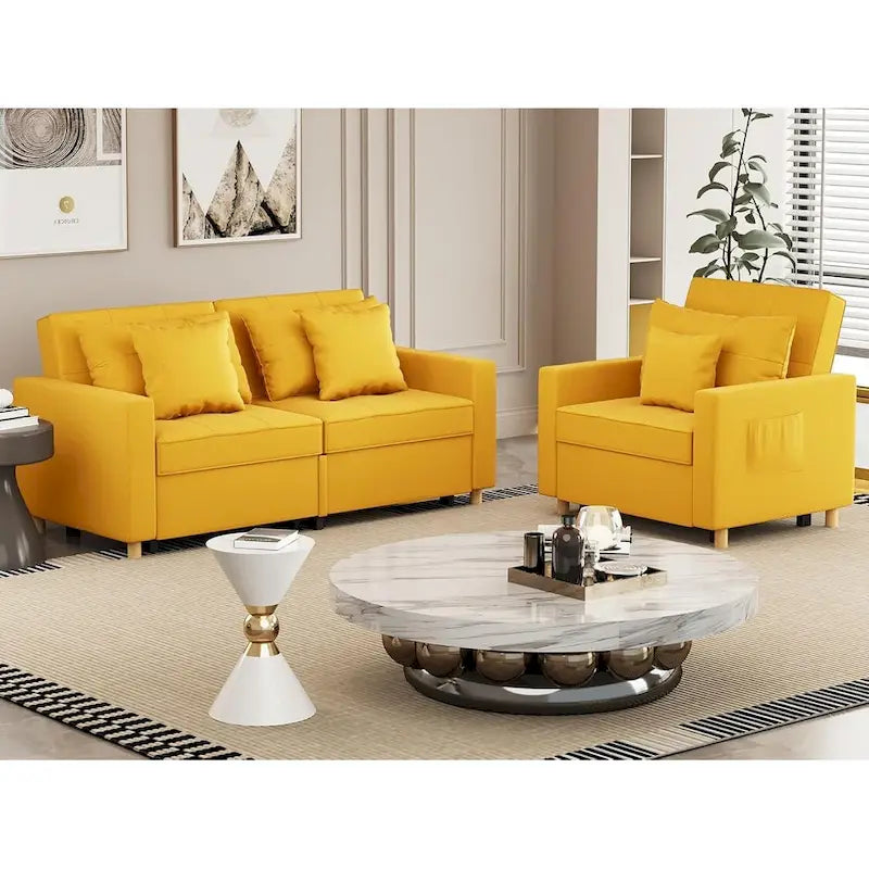 AECOJOY 3-in-1-Schlafsofa, Doppelschlafsessel und Schlafstuhl