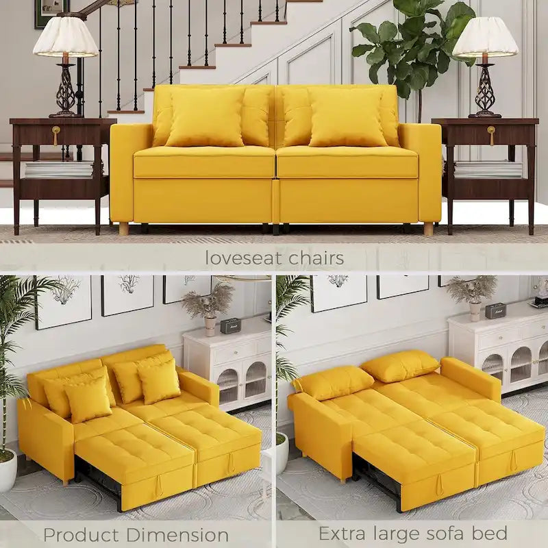 AECOJOY 3-in-1-Schlafsofa, Doppelschlafsessel und Schlafstuhl