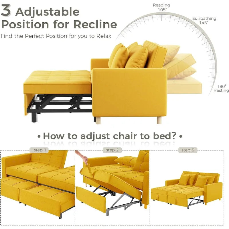 AECOJOY 3-in-1-Schlafsofa, Doppelschlafsessel und Schlafstuhl