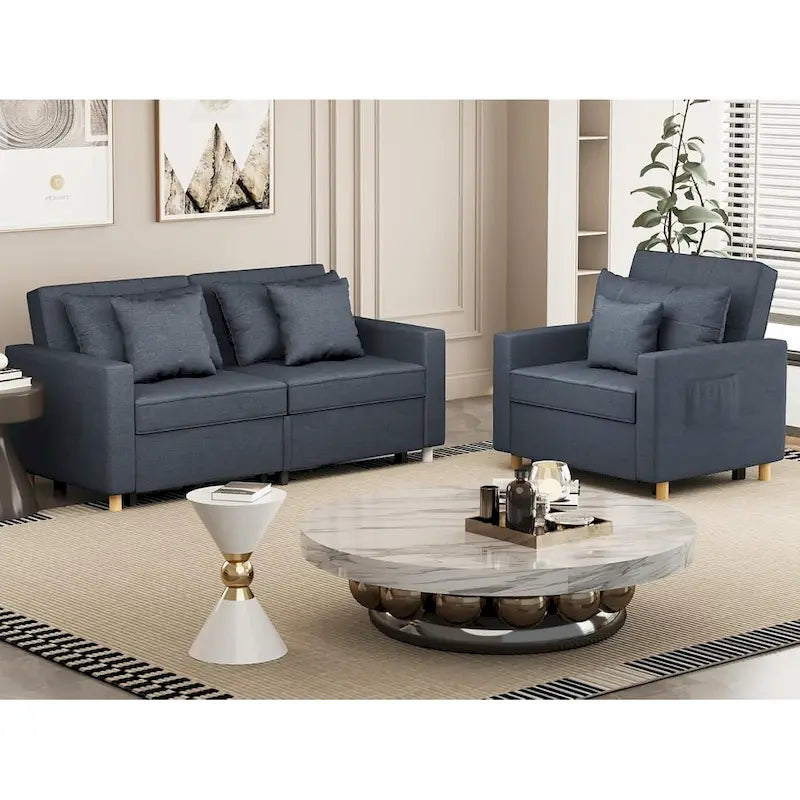 AECOJOY 3-in-1-Schlafsofa, Doppelschlafsessel und Schlafstuhl