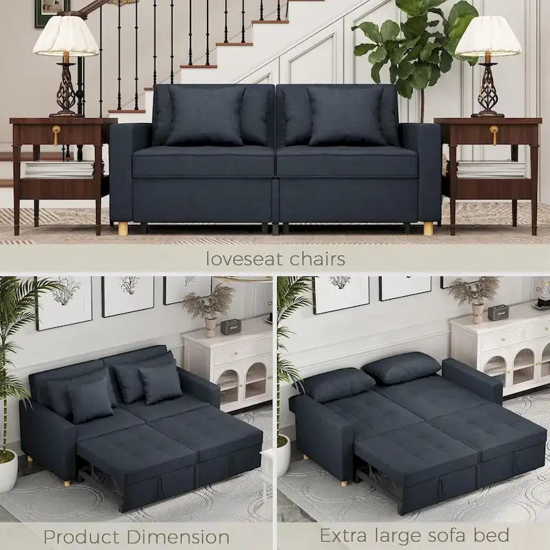 AECOJOY 3-in-1-Schlafsofa, Doppelschlafsessel und Schlafstuhl