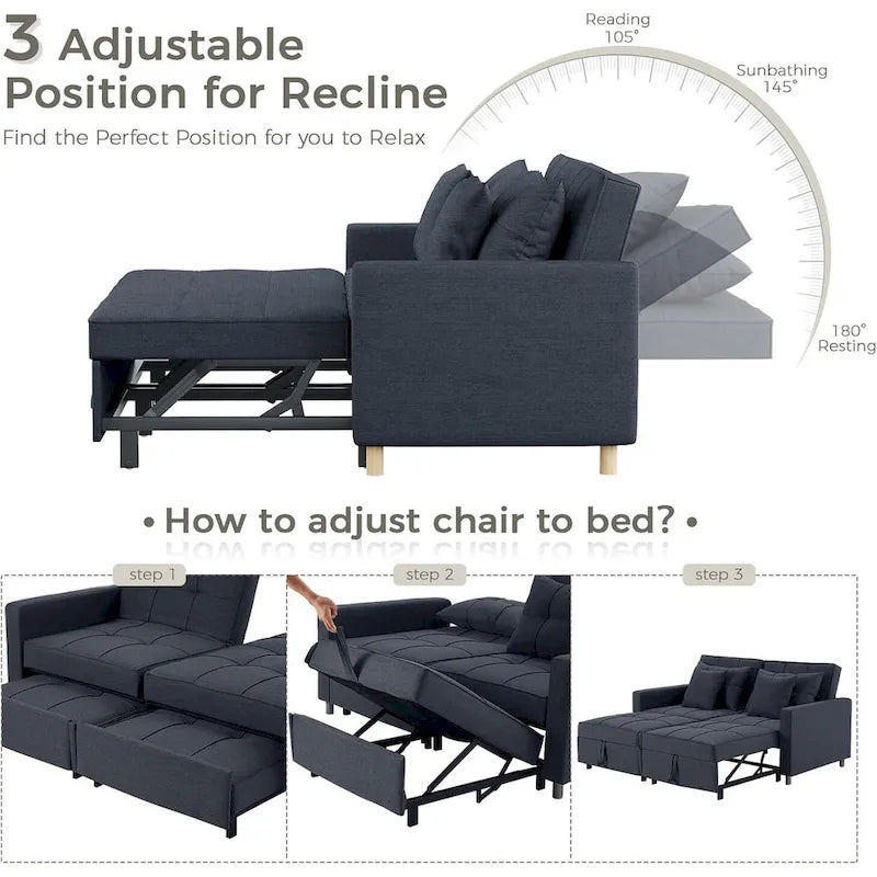 AECOJOY 3-in-1-Schlafsofa, Doppelschlafsessel und Schlafstuhl