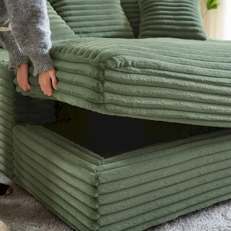 Moderni kahden hengen vuodesohva, mukava Cloud Couch -päivävuode pehmeällä pörröisellä vakosamettiverhoilulla