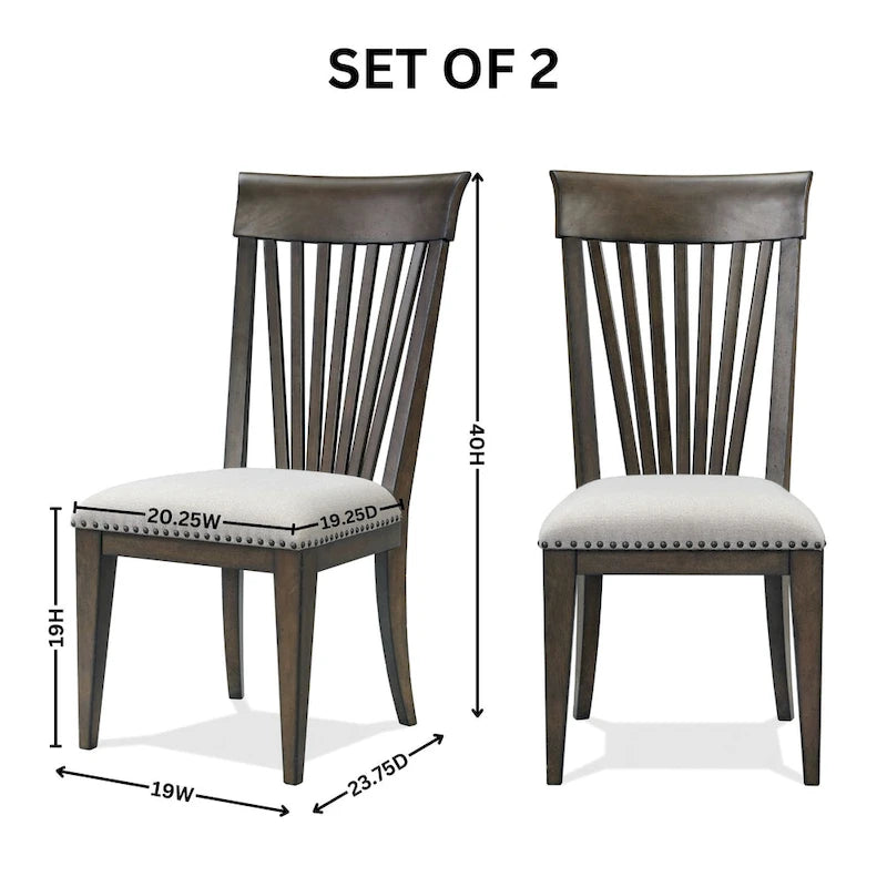 Roundhill Furniture Grant Nailhead Trim Dining Chairs, Set of 2, Beige