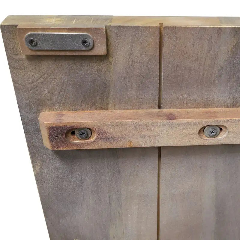 32W Akzentvitrine aus Mangoholz, 2 Türen, aschgrau