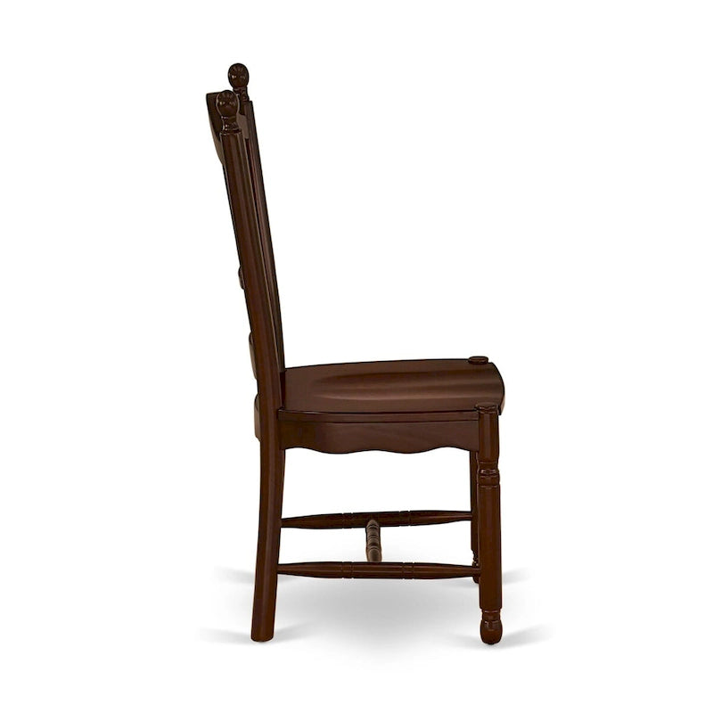 East West Furniture étkezőasztal-garnitúra – téglalap alakú konyhaasztal és étkezőszékek – mahagóni (darabváltozatok)