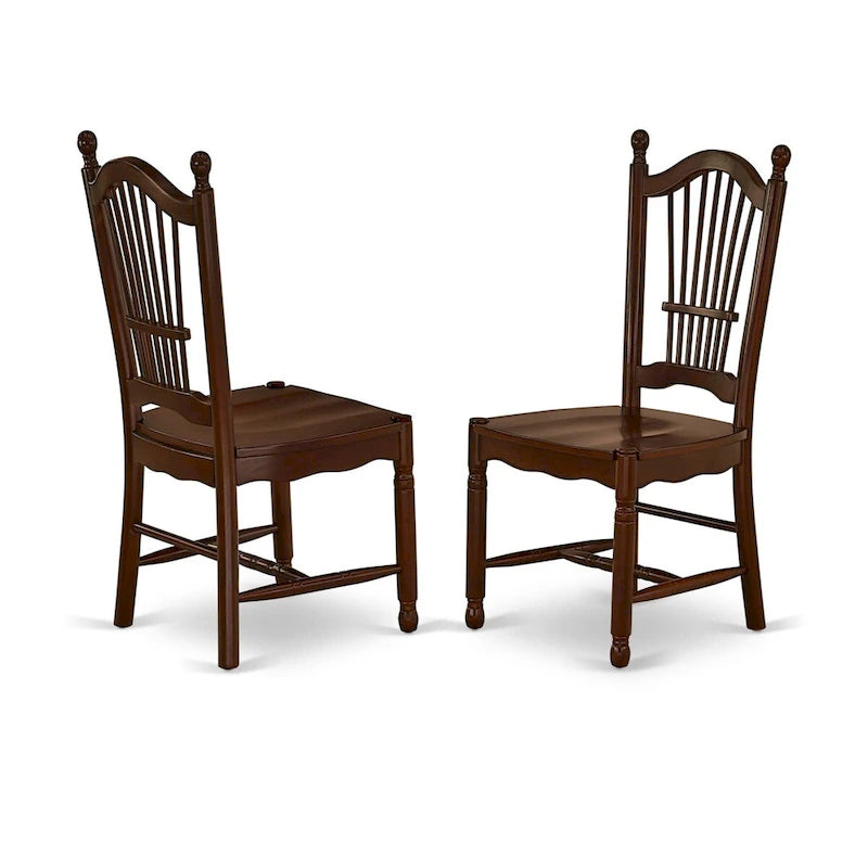 East West Furniture étkezőasztal-garnitúra – téglalap alakú konyhaasztal és étkezőszékek – mahagóni (darabváltozatok)