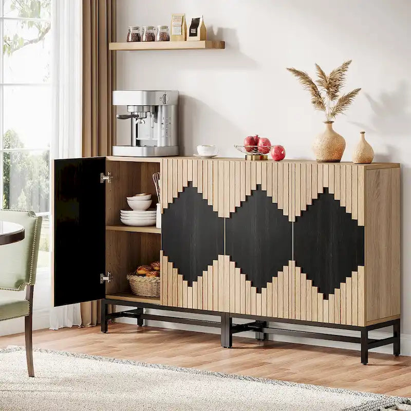 Dressoirkast met 4 deuren en verstelbare planken