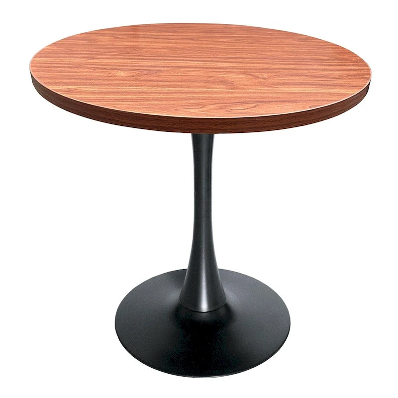 Mesa de comedor redonda Bristol de 36 pulgadas para 4 personas, con tablero de MDF y elegante base de hierro negro, para cocina y comedor