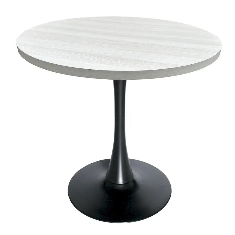 Mesa de comedor redonda Bristol de 36 pulgadas para 4 personas, con tablero de MDF y elegante base de hierro negro, para cocina y comedor