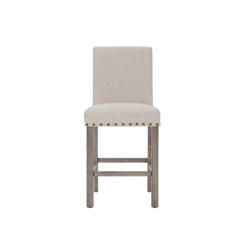 Ensemble de table de bar carré de style ferme Morden Fort de 5 pièces, avec 4 tabourets de comptoir rembourrés