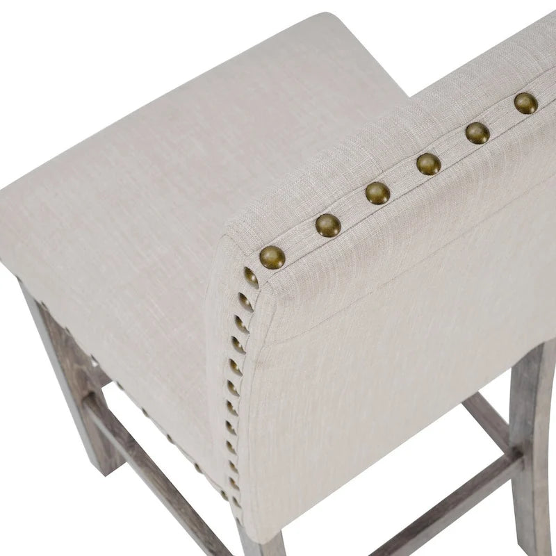 Ensemble de table de bar carré de style ferme Morden Fort de 5 pièces, avec 4 tabourets de comptoir rembourrés