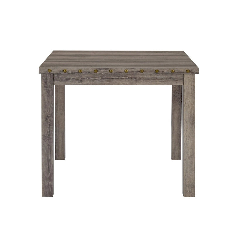 Ensemble de table de bar carré de style ferme Morden Fort de 5 pièces, avec 4 tabourets de comptoir rembourrés