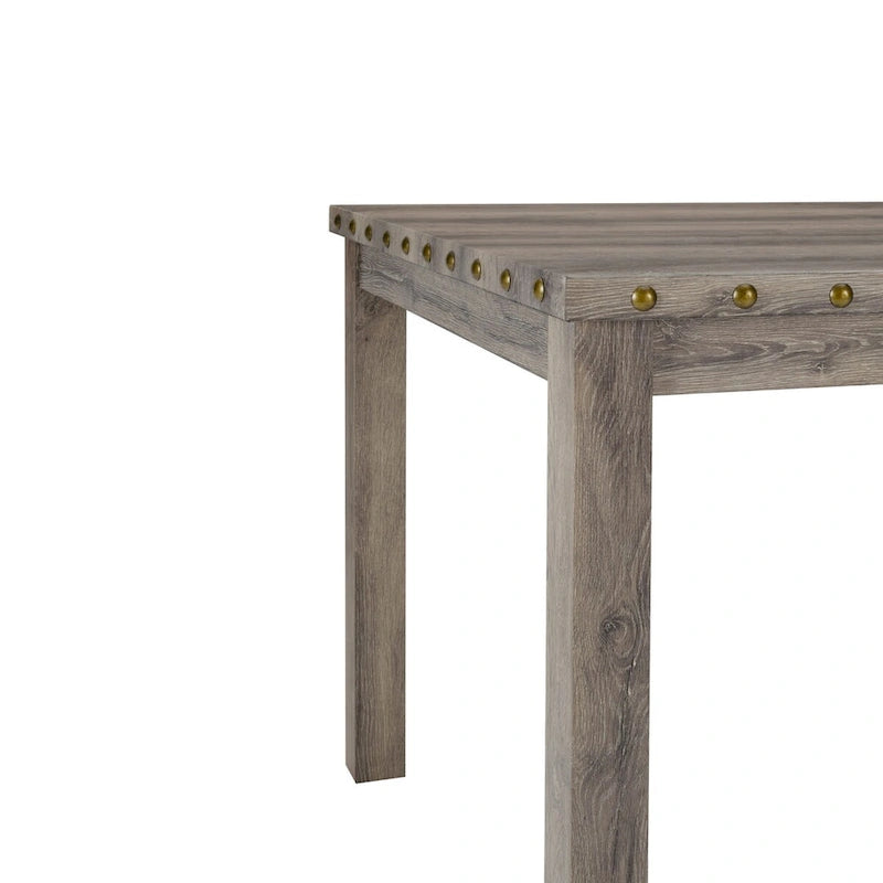Ensemble de table de bar carré de style ferme Morden Fort de 5 pièces, avec 4 tabourets de comptoir rembourrés