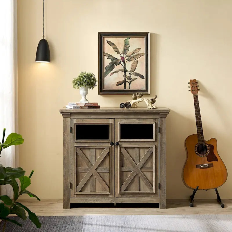 Roomfitters 2 Doors Cabinet Large Buffet Sideboard Cabinet, Bar Wine Cabinet, Coffee Bar Wine Bar Storage Cabinet