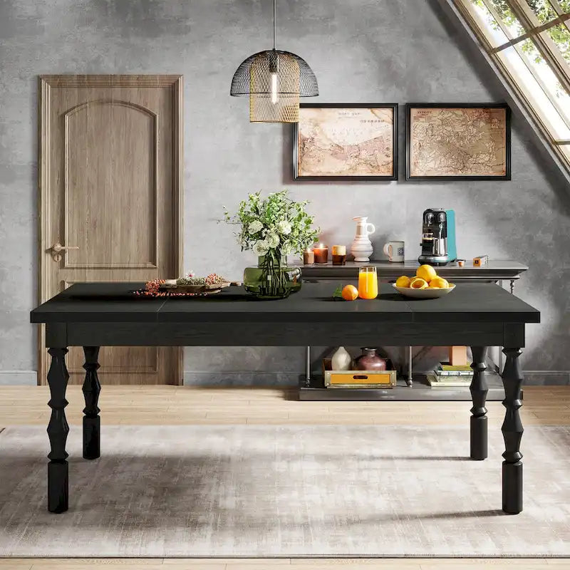 62 Zoll langer Esstisch aus Holz für 4–6 Personen, großer rechteckiger Küchentisch im Landhausstil
