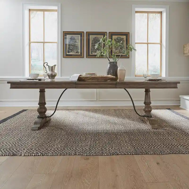 Americana Farmhouse Bocktisch in staubigem Taupe