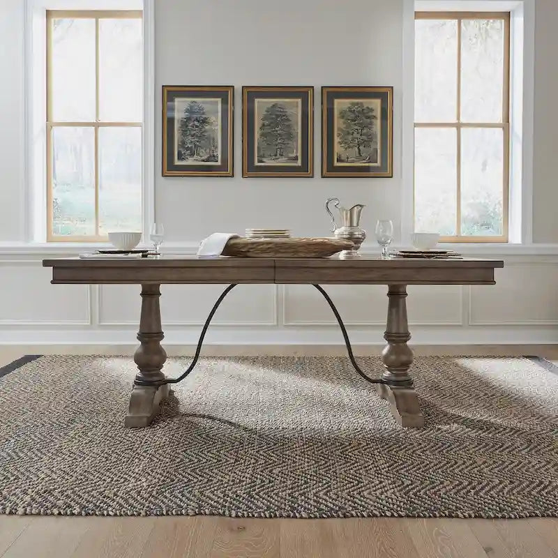 Americana Farmhouse Bocktisch in staubigem Taupe