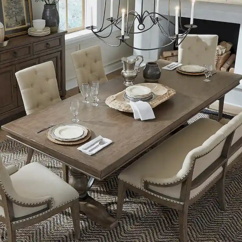 Americana Farmhouse Bocktisch in staubigem Taupe