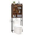 Mobile contenitore da bagno sopra il WC con porta scorrevole in stile fienile