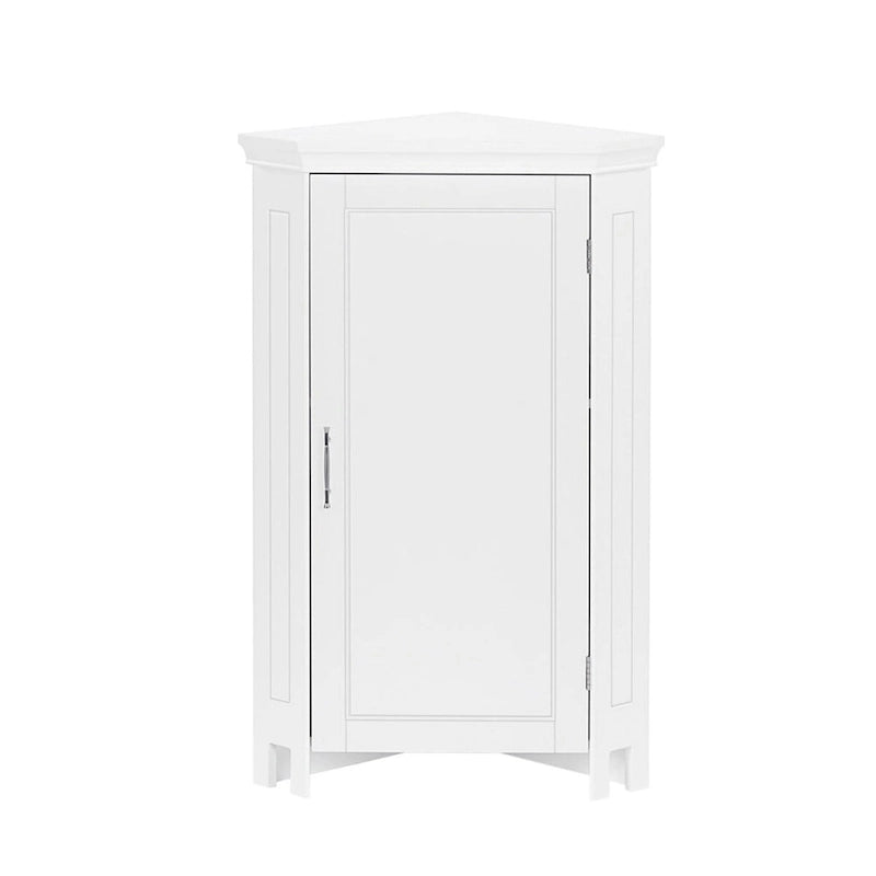Armario esquinero de almacenamiento para baño Somerset de RiverRidge, organizador de suelo con puertas y un estante ajustable - blanco