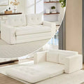 Mjkone 71'' 2-in-1 Convertible Futon Sofa Bed, Corded Fabric Foldable Tufted Buttons Loveseat Sleeper Sofa,Space-Saving