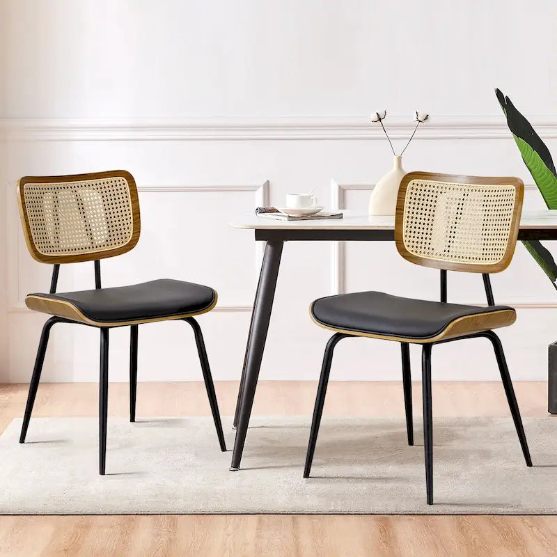 Faux Leather Upholstered Dining Chairs Set of 2/4 - 33.5 H x 17.5 W x 23 D