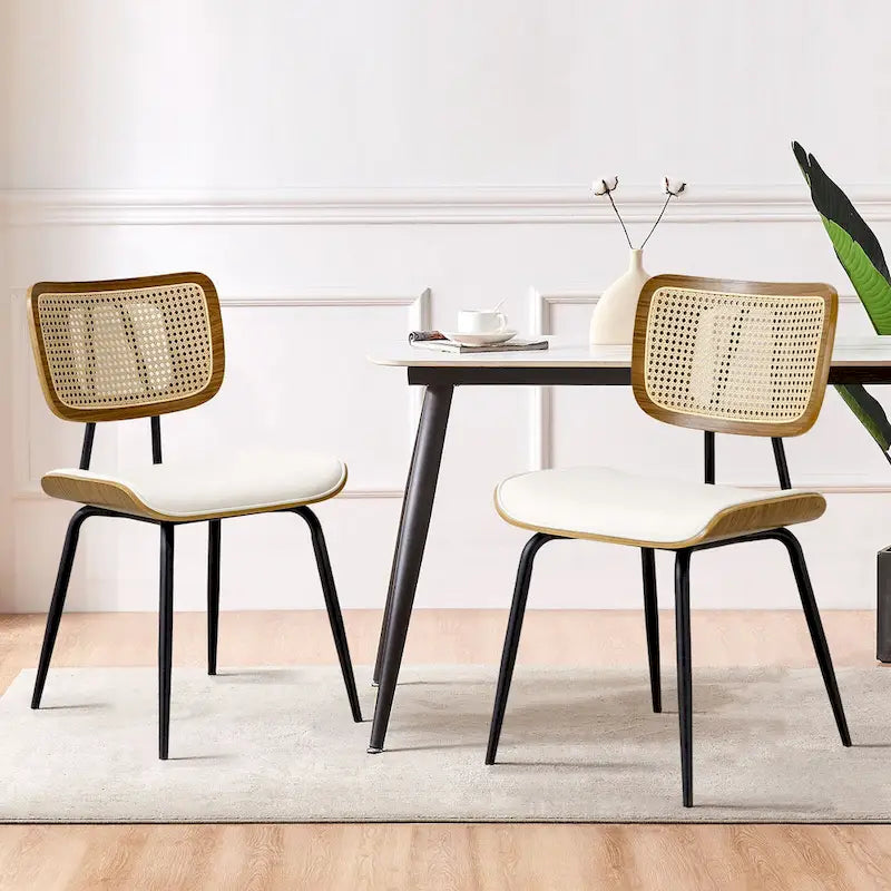 Faux Leather Upholstered Dining Chairs Set of 2/4 - 33.5 H x 17.5 W x 23 D