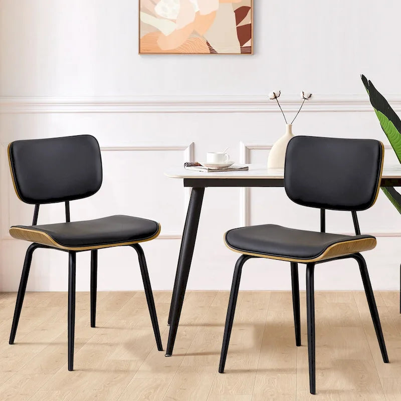 Faux Leather Upholstered Dining Chairs Set of 2/4 - 33.5 H x 17.5 W x 23 D