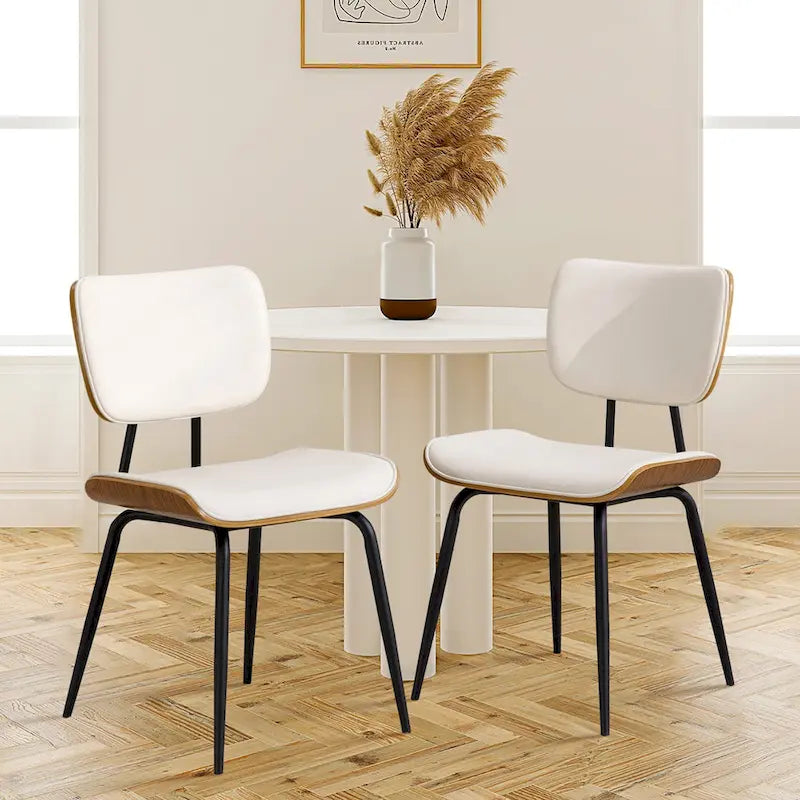 Faux Leather Upholstered Dining Chairs Set of 2/4 - 33.5 H x 17.5 W x 23 D