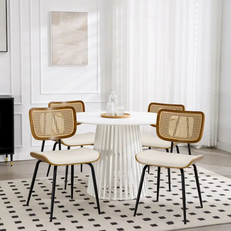 Faux Leather Upholstered Dining Chairs Set of 2/4 - 33.5 H x 17.5 W x 23 D