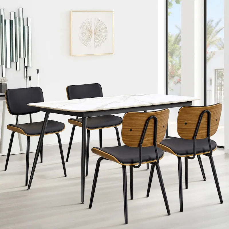 Faux Leather Upholstered Dining Chairs Set of 2/4 - 33.5 H x 17.5 W x 23 D