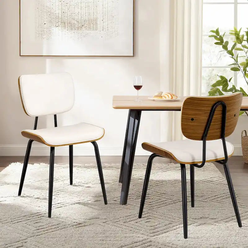 Faux Leather Upholstered Dining Chairs Set of 2/4 - 33.5 H x 17.5 W x 23 D