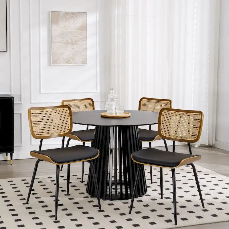 Faux Leather Upholstered Dining Chairs Set of 2/4 - 33.5 H x 17.5 W x 23 D