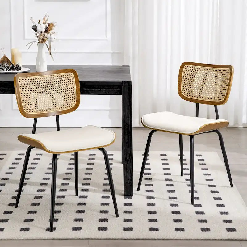 Faux Leather Upholstered Dining Chairs Set of 2/4 - 33.5 H x 17.5 W x 23 D