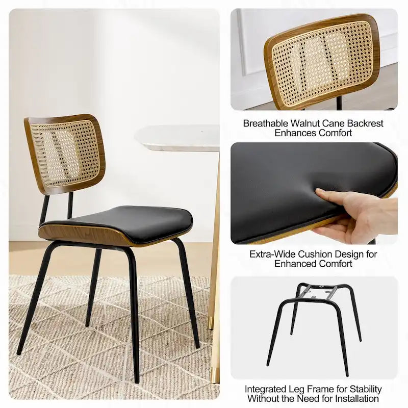 Faux Leather Upholstered Dining Chairs Set of 2/4 - 33.5 H x 17.5 W x 23 D