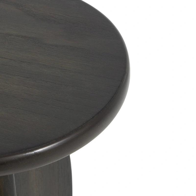 Ensemble de 2 tables d’appoint décoratives à piédestal en bois, noires ou brunes - Roche River Decor