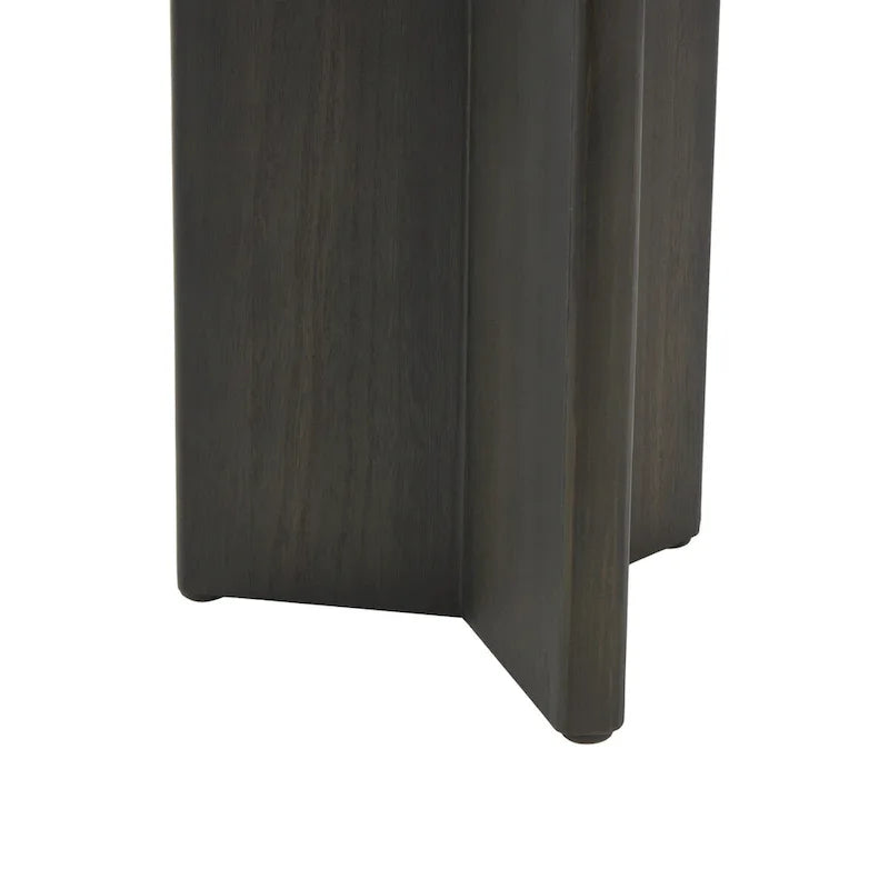 Ensemble de 2 tables d’appoint décoratives à piédestal en bois, noires ou brunes - Roche River Decor